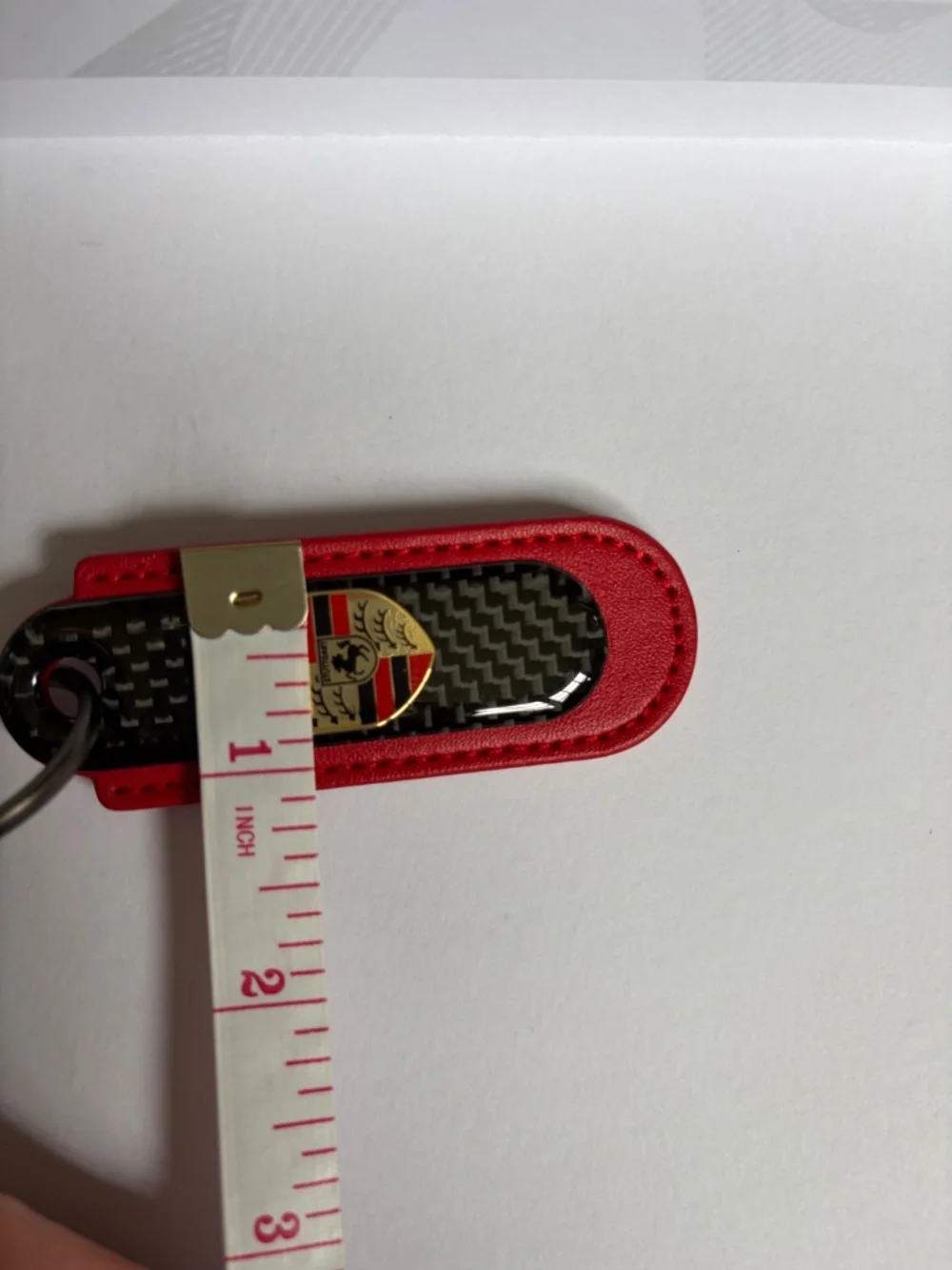 Carbon Fiber Key Ring Porsche red